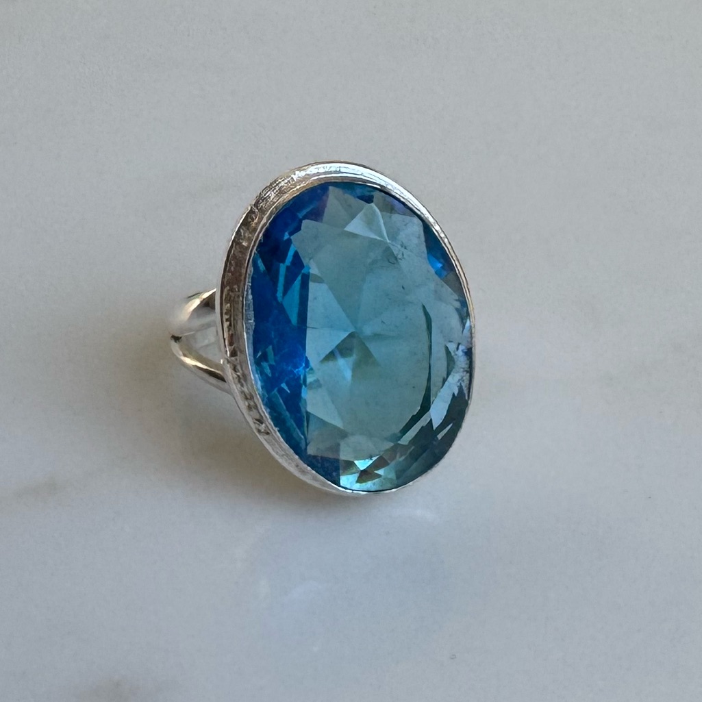 Nwot Sundance Maldives Ring, Blue Topaz, Sterling Silver